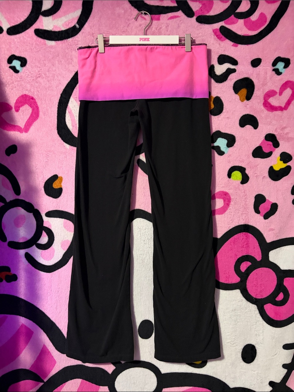 PINK Victoria’s secret fold over flare yoga pants